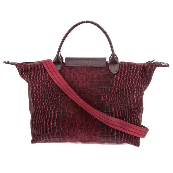 Longchamp Crocodile Printed Le Pliage Tote Bag - Picture 5 of 16